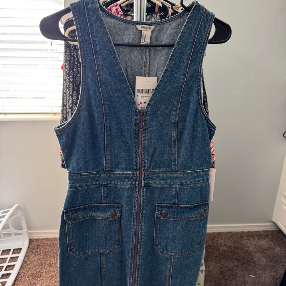 Denim Zip-Front Dress